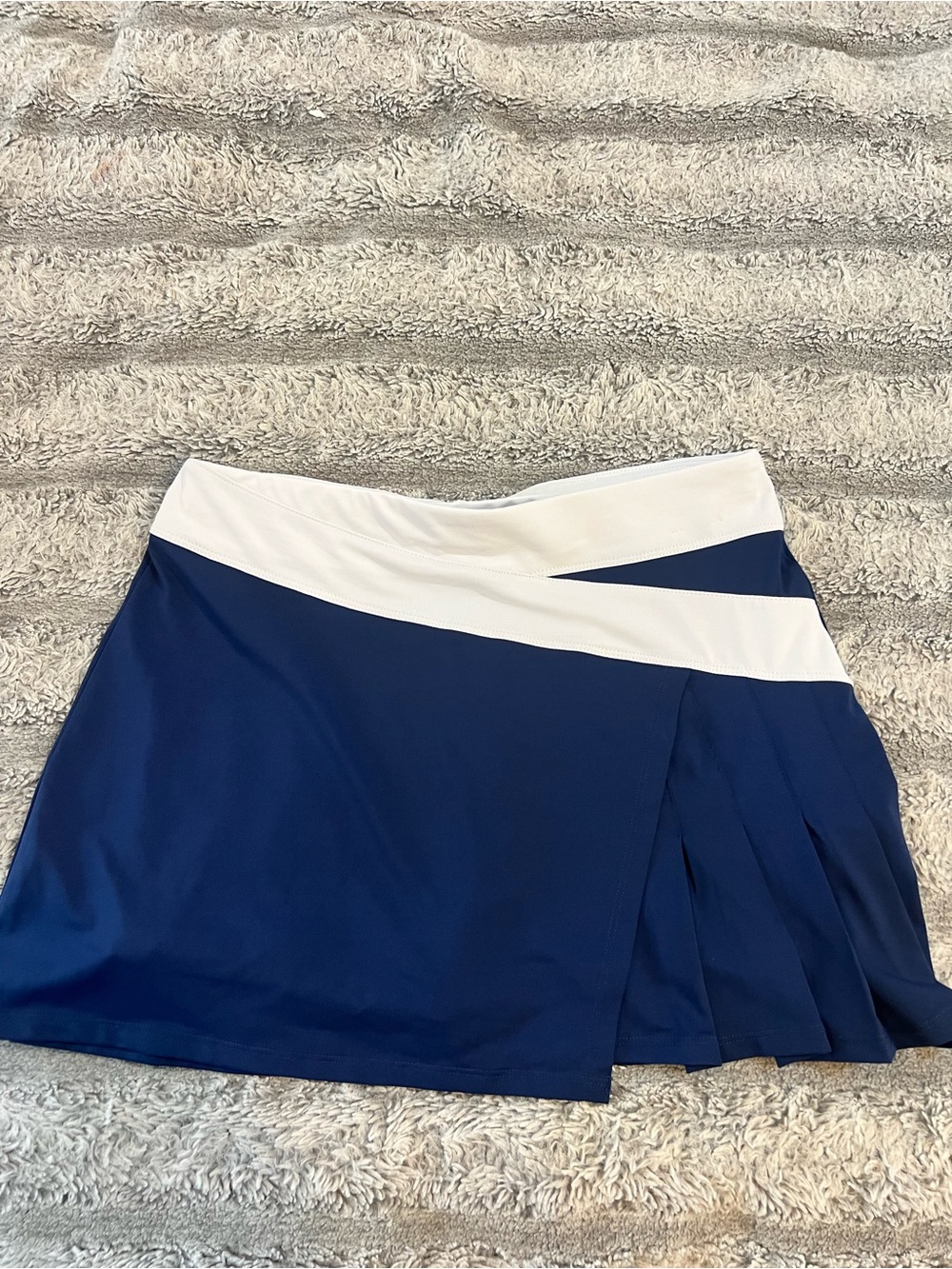 Original Penguin Navy and White Pleated Mini Skort